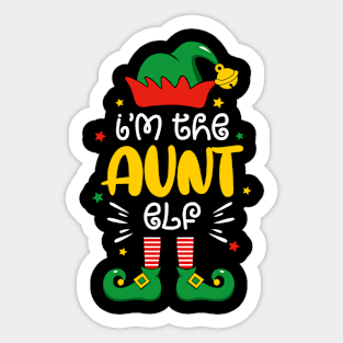 I'm The Aunt Elf Funny Xmas Matching Family Group Christmas Sticker